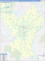 Birmingham Hoover Metro Area Wall Map Zip Code